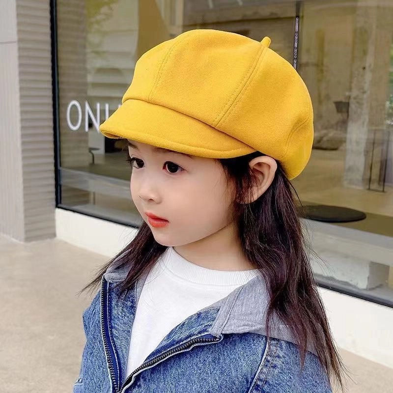 Korean-style Children’s Hat Spring And Autumn Girls’ Beret Octagonal Cap Female Baby Belle Cap Summer Fashion Painting
