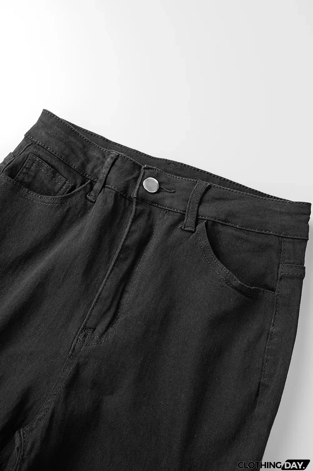 Black Casual Solid Ripped High Waist Skinny Denim Jeans