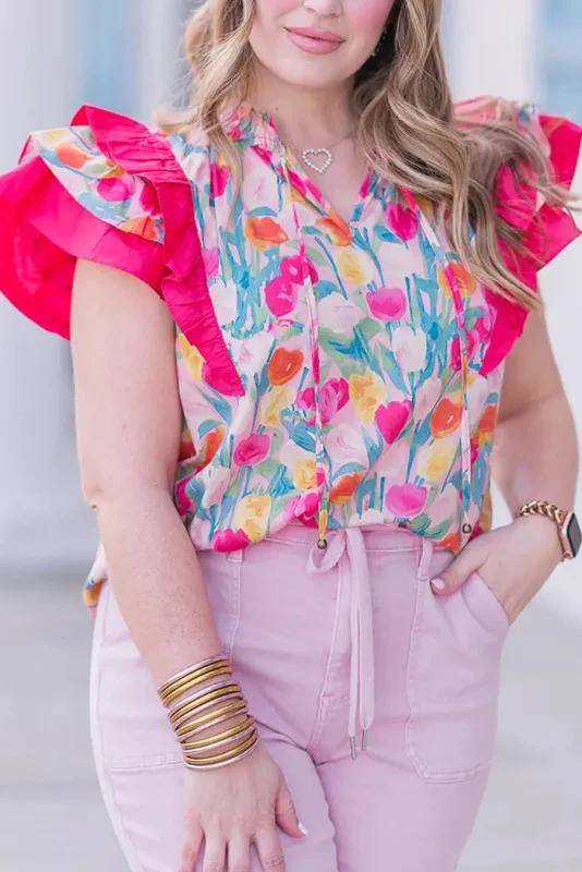 Floral Ruffle Top