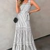 Striped Dress New Bohemian Suspender Dress