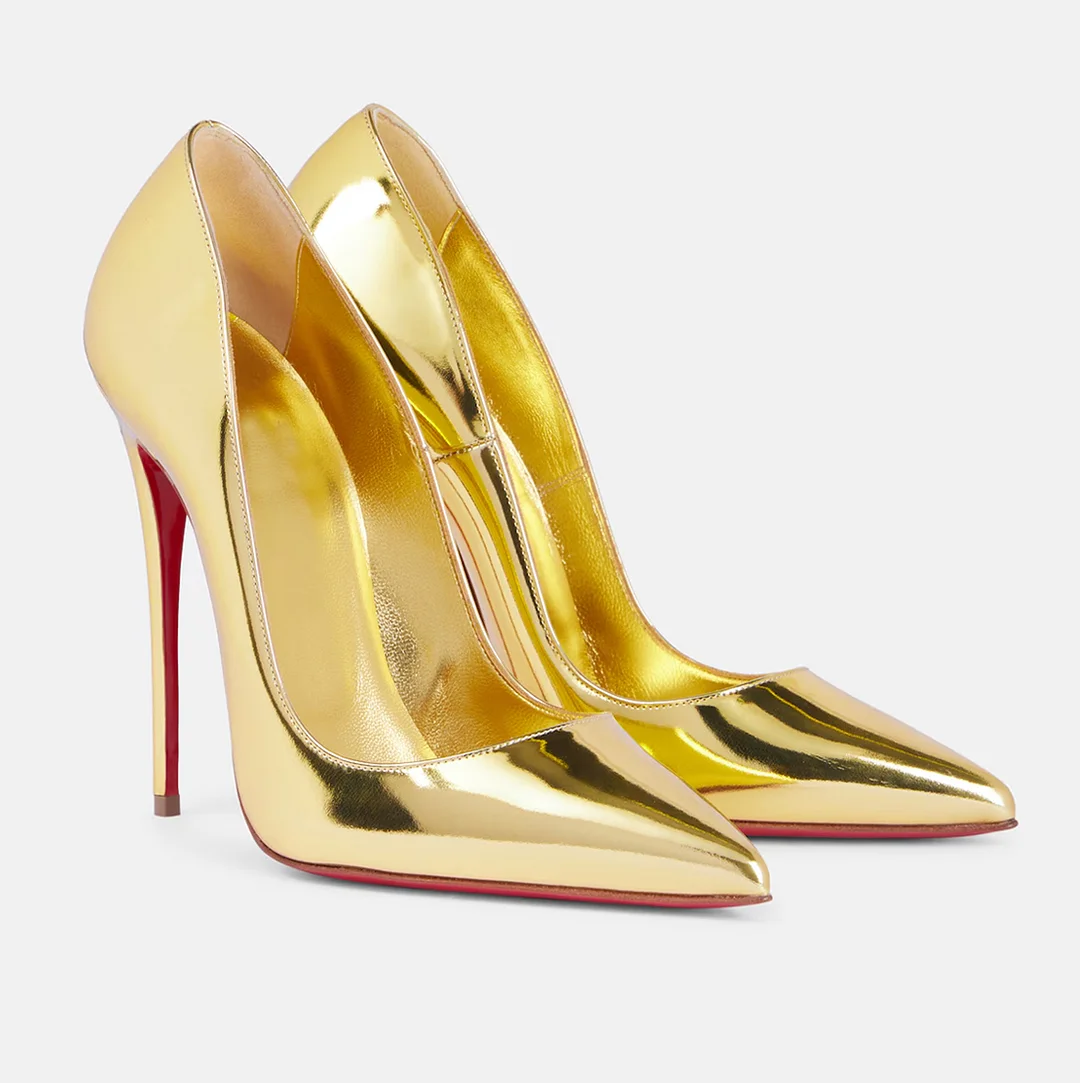 120/100mm Red Bottom Women's Party Wedding Heels Patent Pumps-MERUMOTE