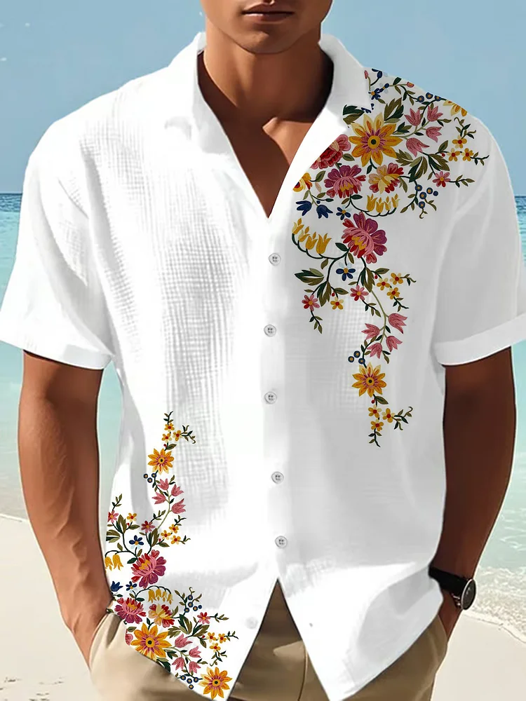 Herren-Resort-Blumen hemd
