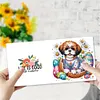 uk.everydayedeals 6Pcs DIY Diamond Painting Greeting Card - Easter Dogs