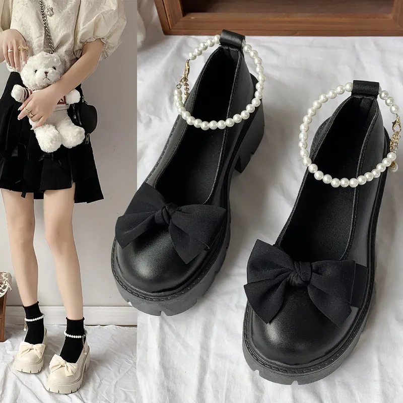 Breakj Breakj Jane Shoes Women 2025 Spring And Autumn New Flat Single Shoes Women's Summer Soft-Soled Grandmother Shoes Bow Small Leather Shoes