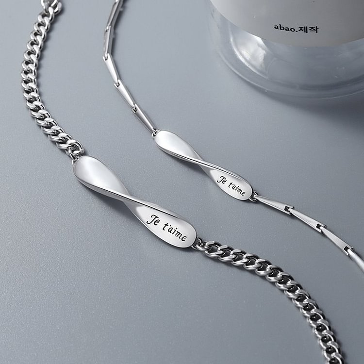 Amore & Infinito Braccialetto per coppia 2 nomi personalizzabili