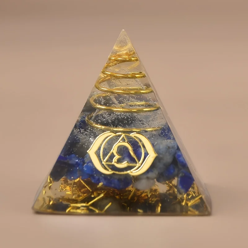 7 Chakra Orgone Pyramid - Energy Seven Chakra Crystal Ornament - Room Decoration, Halloween Gifts