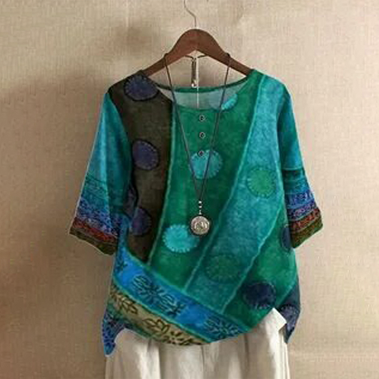 Green Scoop Neck Short Sleeve Top