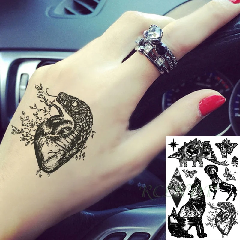 Waterproof Temporary Tattoo Sticker Symbol Totem Wing Tatto on Leg Arm Back Tattos Sexy Flash Tatoo Fake Tattoos for Men Women