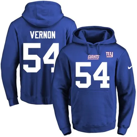 Giants #54 Olivier Vernon Royal Blue Name & Number Pullover NFL Hoodie