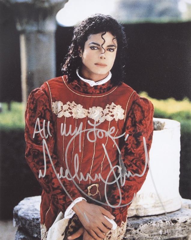 MICHAEL JACKSON Signed Photo Poster paintinggraph - Pop Singer / Vocalist Red top preprint