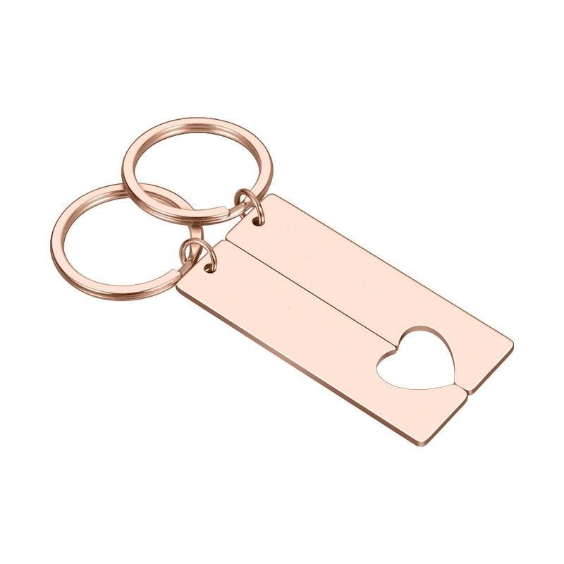 Minimalist Heart Shape Solid Color 201 Stainless Steel Unisex Keychain