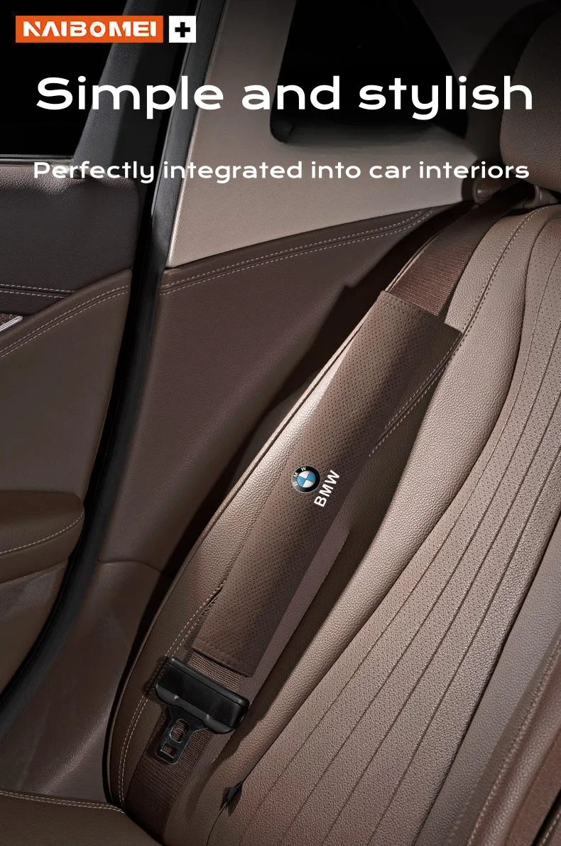 Suede punched car seat belt shoulder cover（2PCS）