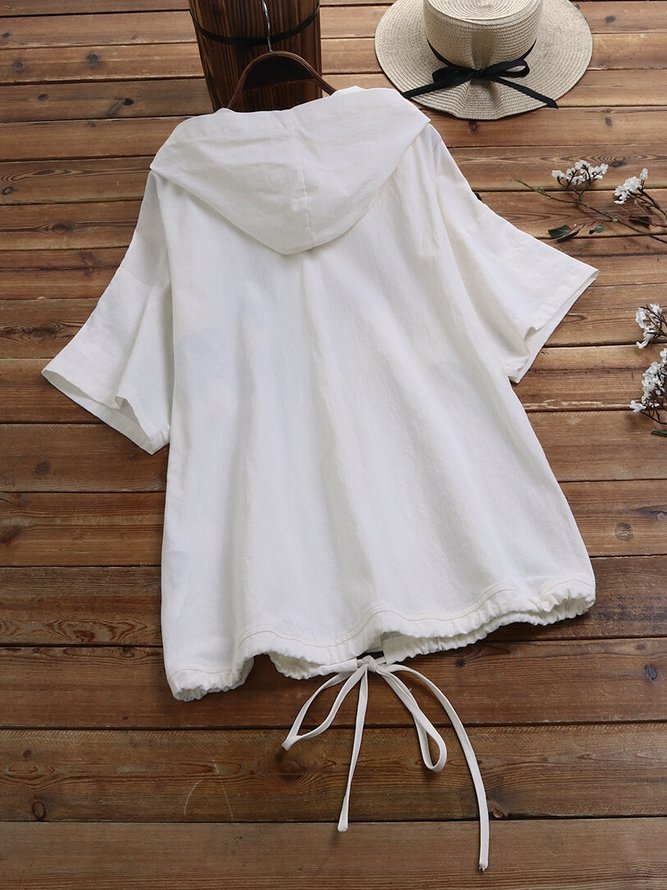 V Neck Casual Short Sleeve Animal Shirts & Tops