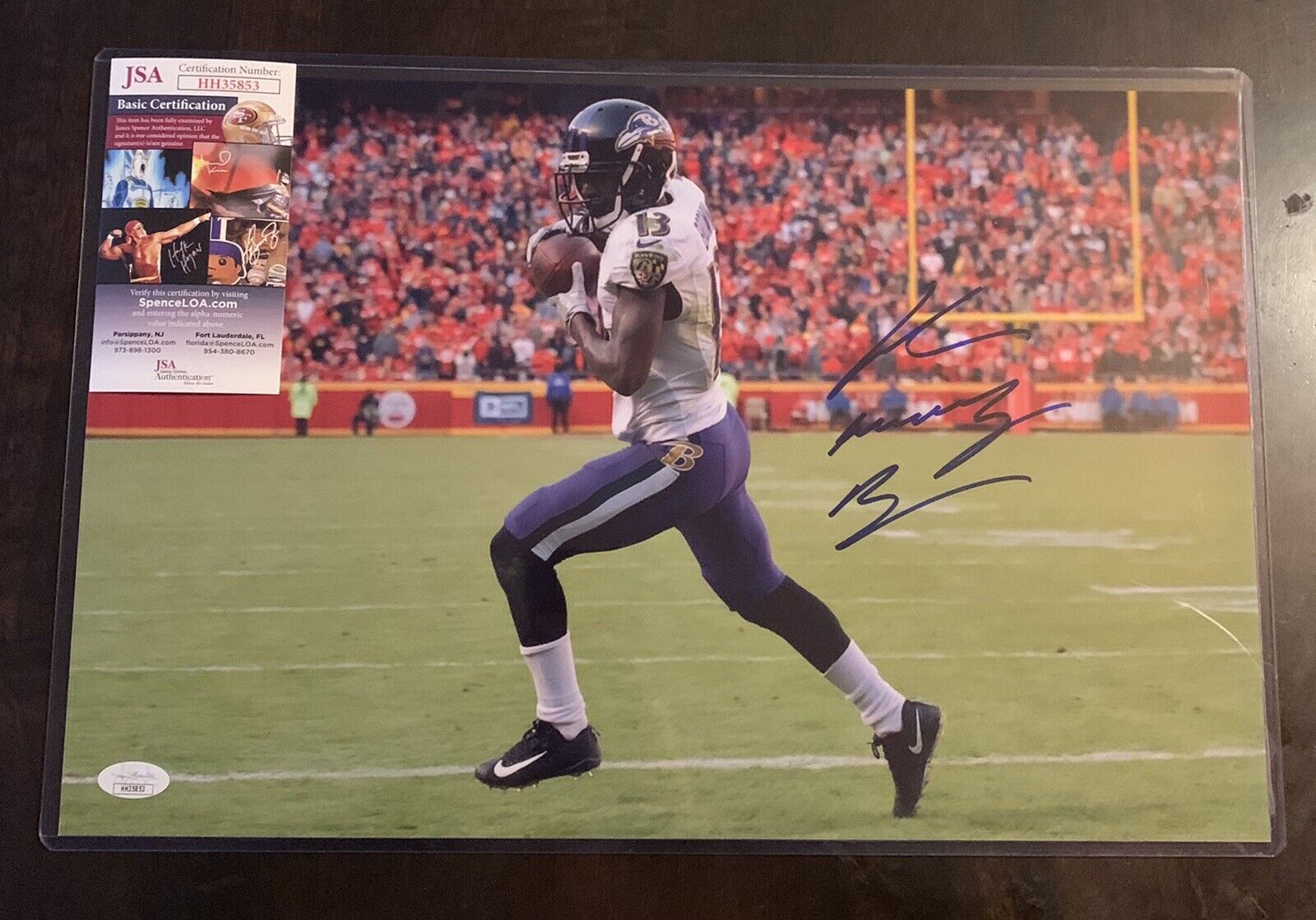 JOHN BROWN 11x17 Signed Photo Poster painting RAVENS FOOTBALL JSA/COA HH35853