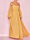 Off-The-Shoulder Bandeau Split-Size Maxi Dresses