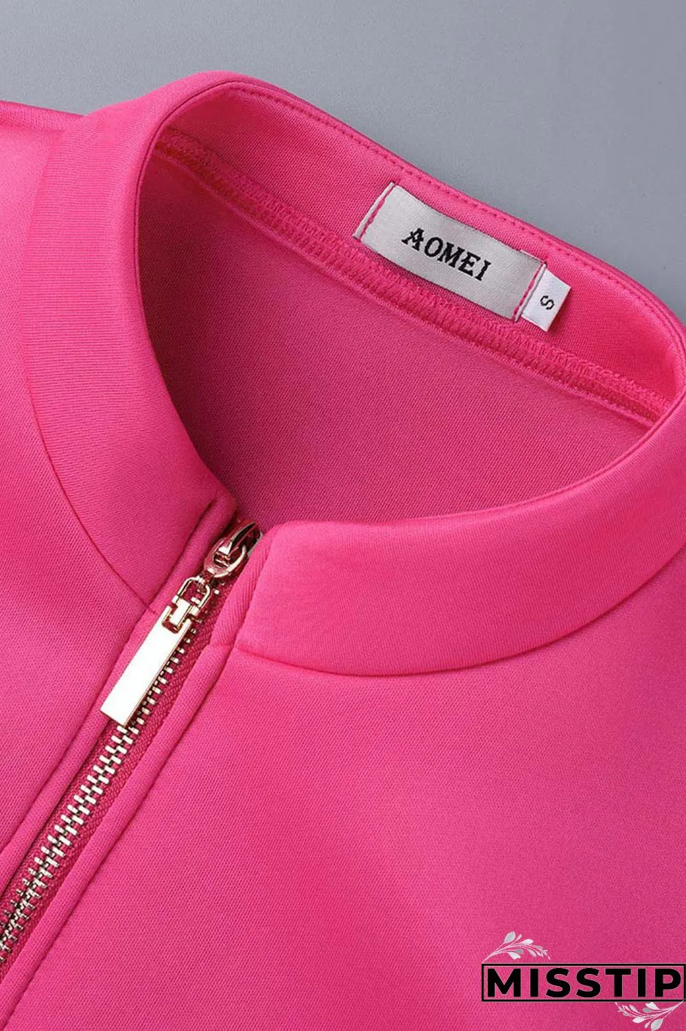 Orange Red Casual Sweet Elegant Solid Patchwork Fold Zipper Collar Line Plus Size Dress