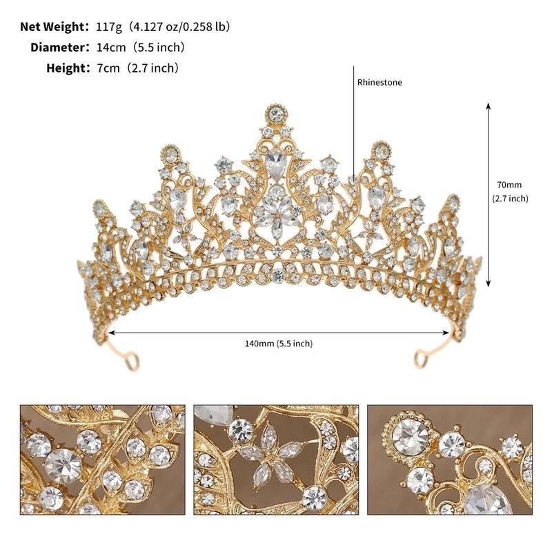 Retro Water Droplets Alloy Inlay Rhinestones Crown