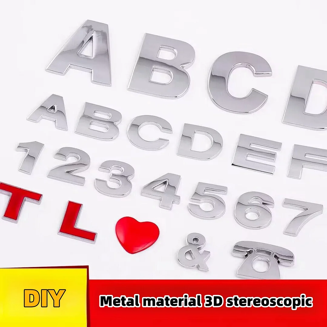 Car DIY personalized letter metal sticker
