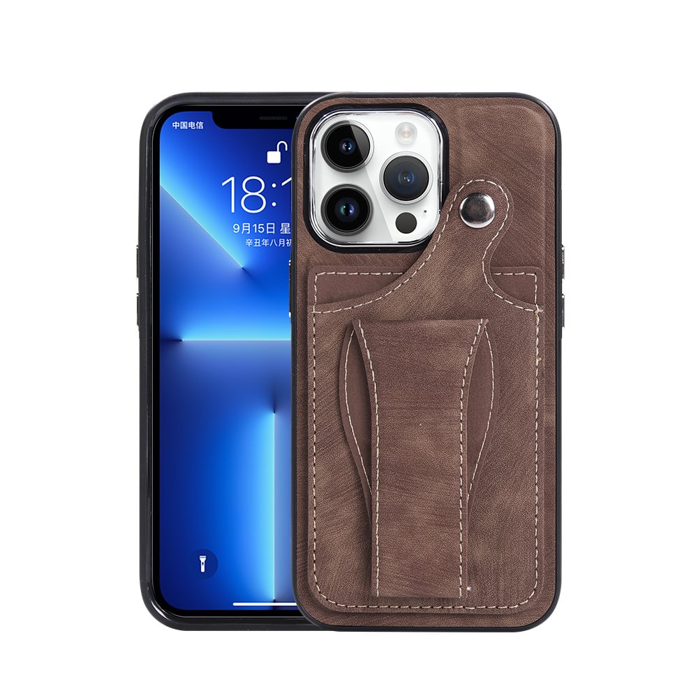 Daily Use Leather Card Slot Rotable Kickstand Wallet Phone Case for iPhone