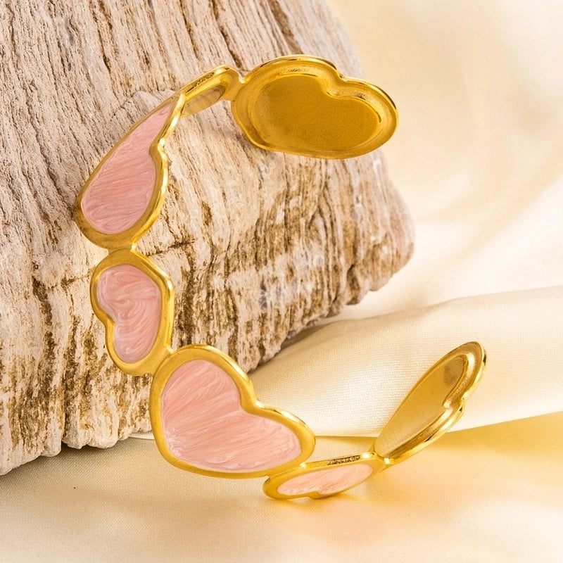 Casual Minimalist Heart Shape 304 Stainless Steel Bangle In Bulk