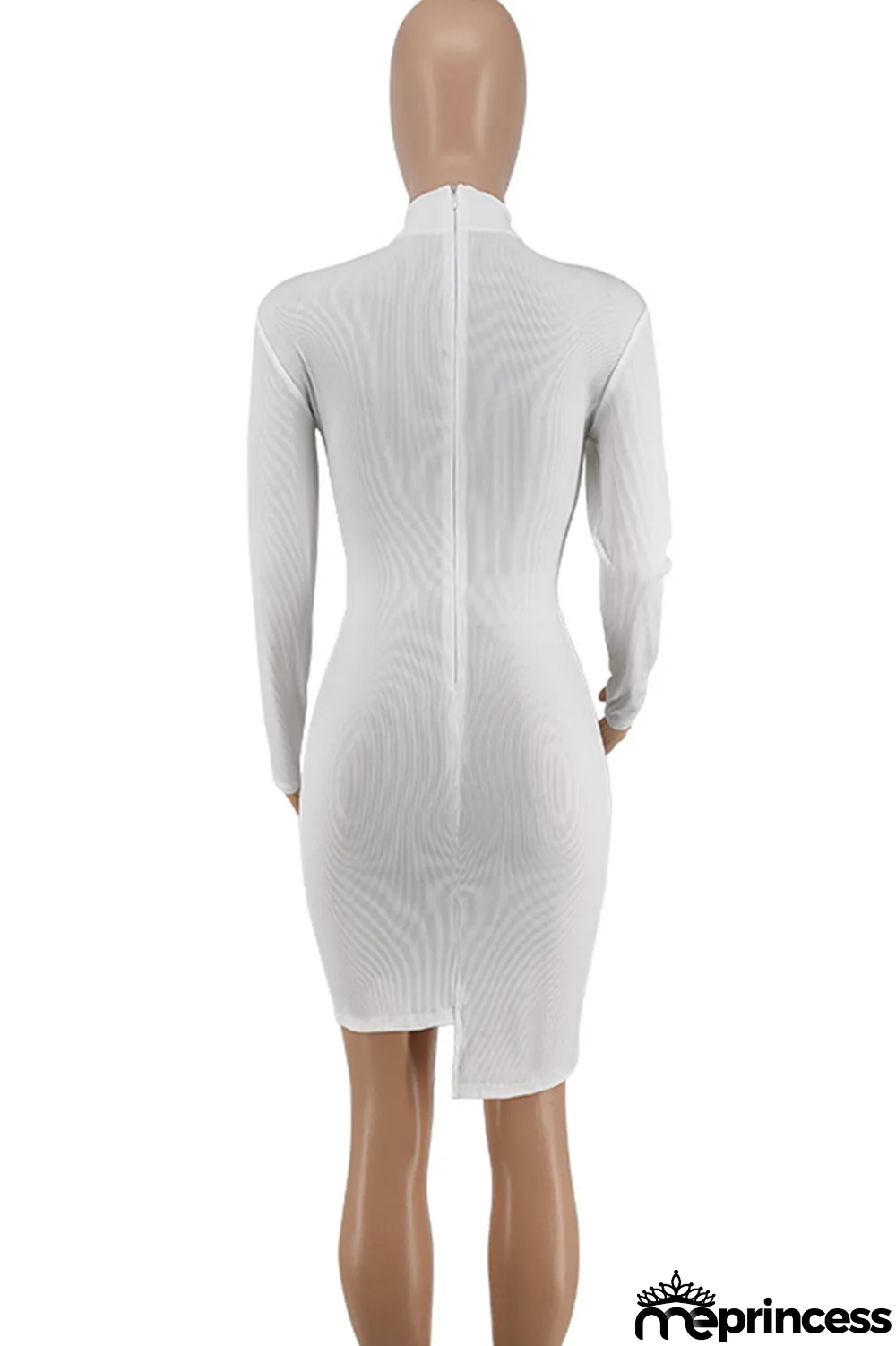 Red Fashion Sexy Patchwork Hollowed Out Asymmetrical O Neck Long Sleeve Dresses