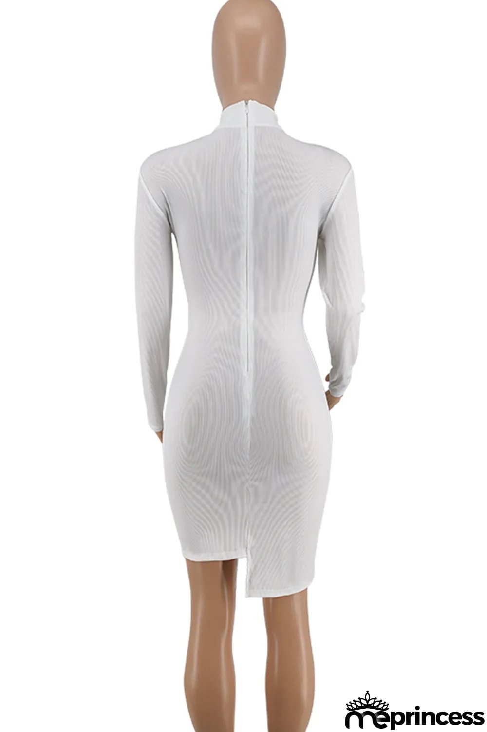 Red Fashion Sexy Patchwork Hollowed Out Asymmetrical O Neck Long Sleeve Dresses