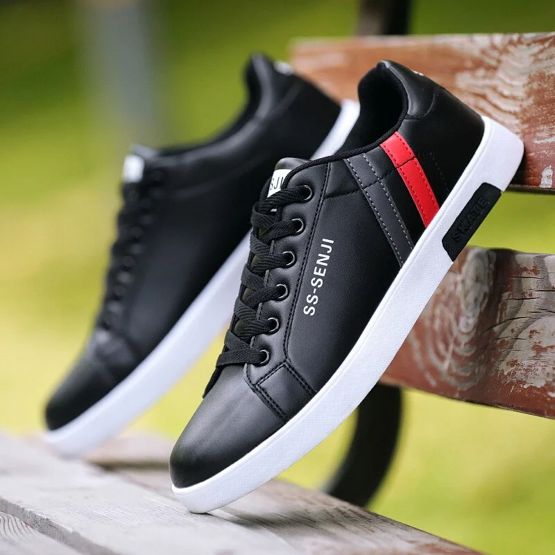 Men White Vulcanized Flat Shoes Lace-up Comfortable Sneaker for Male Tenis Masculino Adulto Top Quality Men Zapatillas 2020