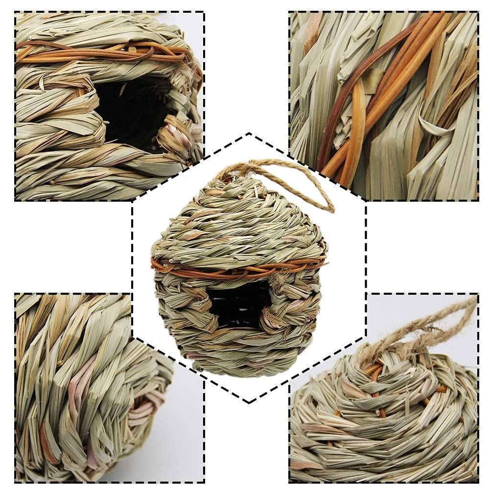 Grass Hand Woven Bird House For Outdoor Hanging