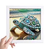 5D DIY Partial Special Shaped Drill Diamond Painting Sea Turtles Art With Frame Kit 17.2x17.2cm