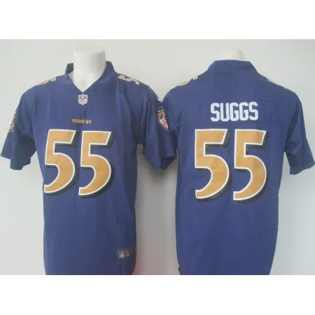 Men's  Ravens #55 Terrell Suggs Purple Limited Rush NFL Jersey