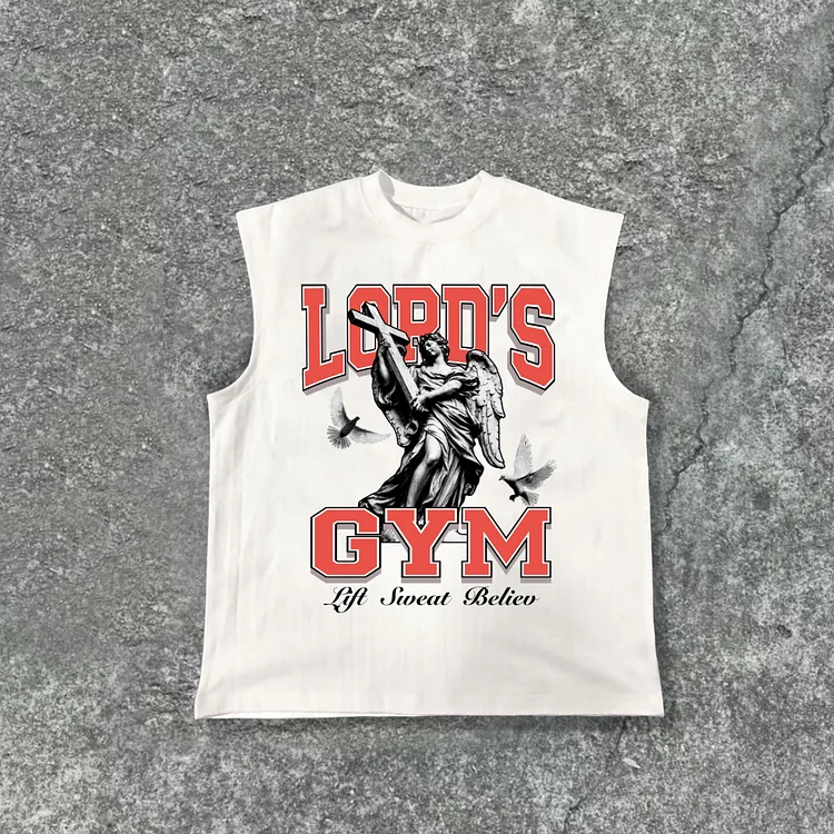 Jesus, God, Gospel, Sports, Letters - Lord's Gym - Printed Pattern Cotton Tank Top