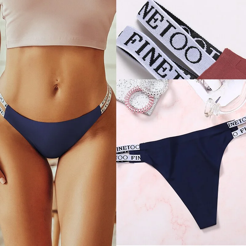 Woman Thongs Underwear Seamless Women's Panties Sexy Female Low-Rise Lingerie T-back G-string Intimate Ice Silk Thongs For Girl