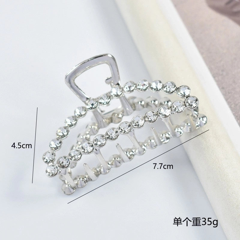 Minimalist Solid Color Alloy Inlay Rhinestones Hair Claws 1 Piece