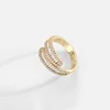 Bling Zircon 18K Golden Copper Rings