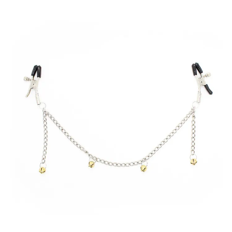 Nipple Clamps 4 Bell Chain Clip Breast Toy Silicone Clip