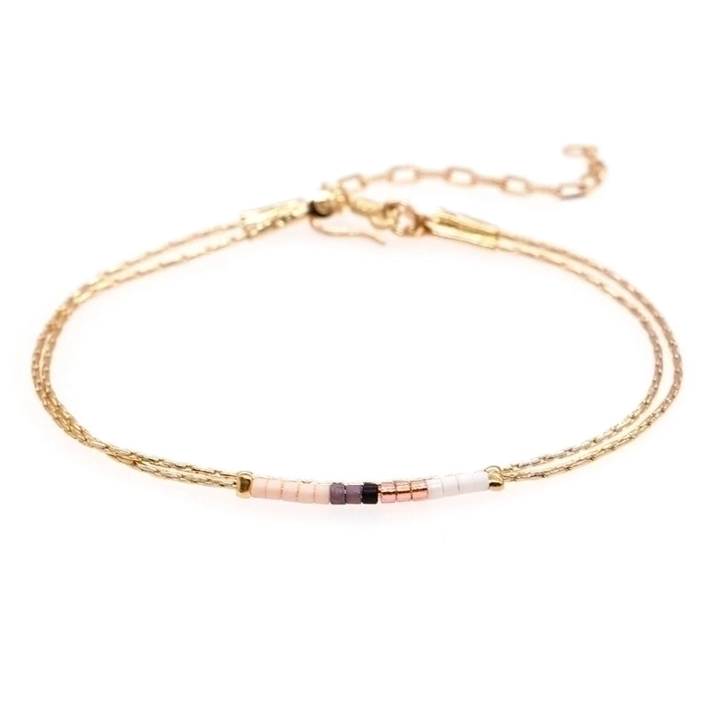 Glass Copper Minimalist Beaded Geometric Colorful Bracelets