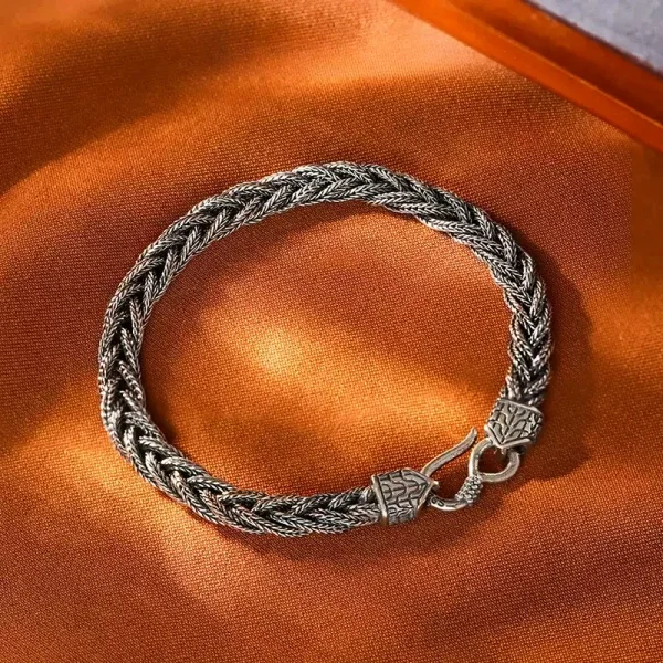 Handcrafted Pure Silver Braided Bracelet