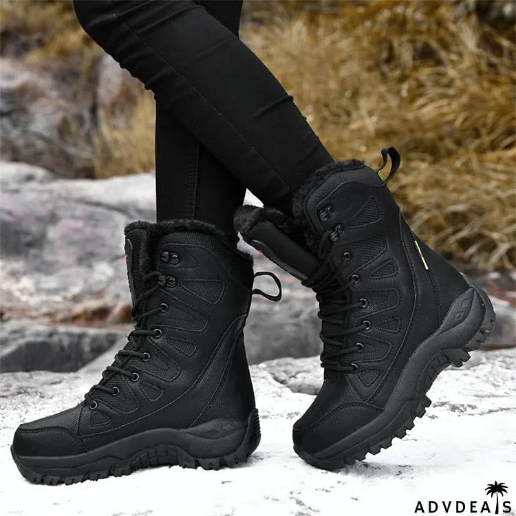 Winter Super Warm Plus Size Motorcycle Plush Boots