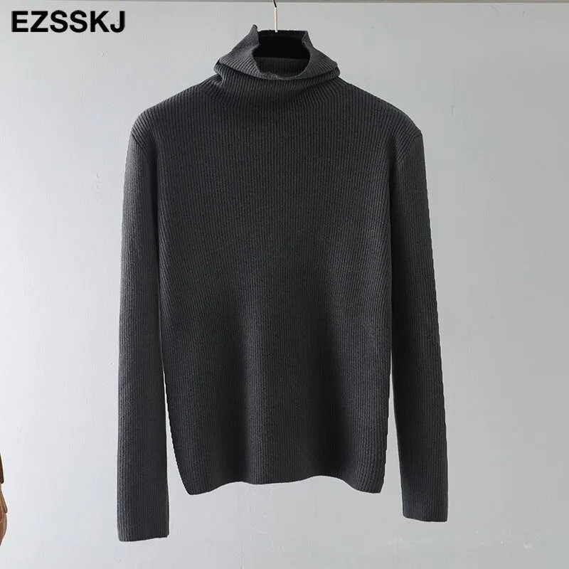 Pile collar Loose soft pure color turtleneck Sweater Pullovers for Women Casual Long Sleeve Sweater Jumpers Female top