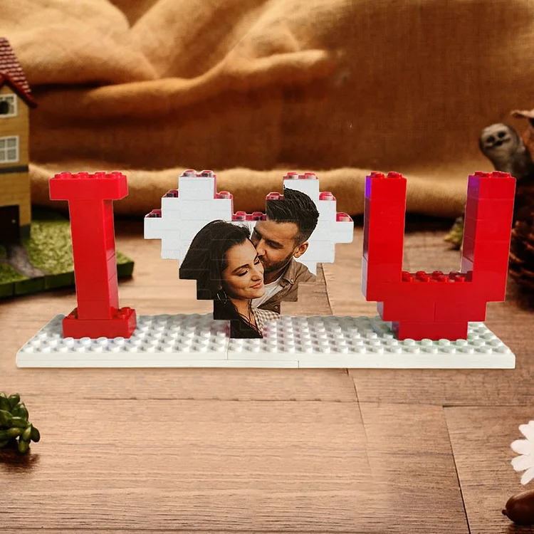 Personalized I Love U Photo Building Blocks Puzzles for Couples Anniversary Gift Ideas Christmas Gift for Her