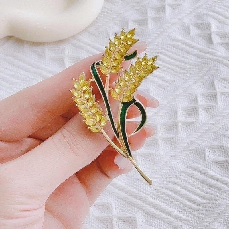 Fashion Pin Flower Alloy Plating Inlay Artificial Gemstones Pearl Women’S Brooches