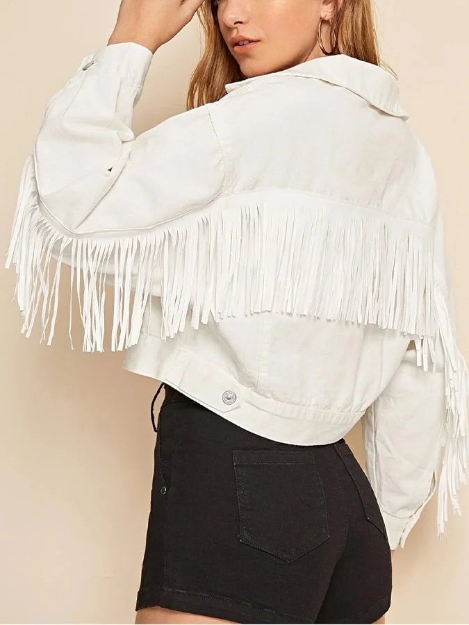 Women's Western Fringed Denim Jacket