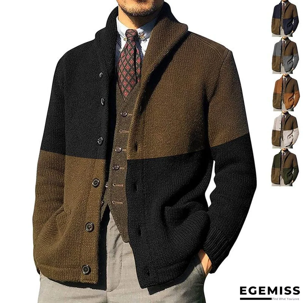 Cardigan Color Matching Button Long Sleeve Knitted Coat | EGEMISS