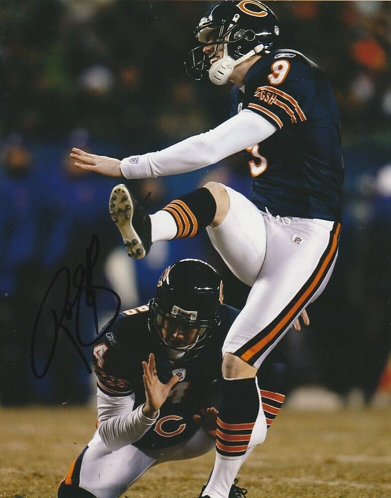 ROBBIE GOULD SIGNED CHICAGO BEARS KICKER 8x10 Photo Poster painting #2 NFL FOOTBALL EXACT PROOF!