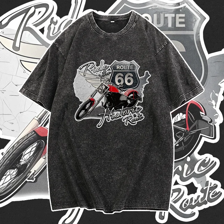 Davidhawaii100% Cotton Casual Road Movie Motorcycle Street T-Shirt - 100% Cotton
