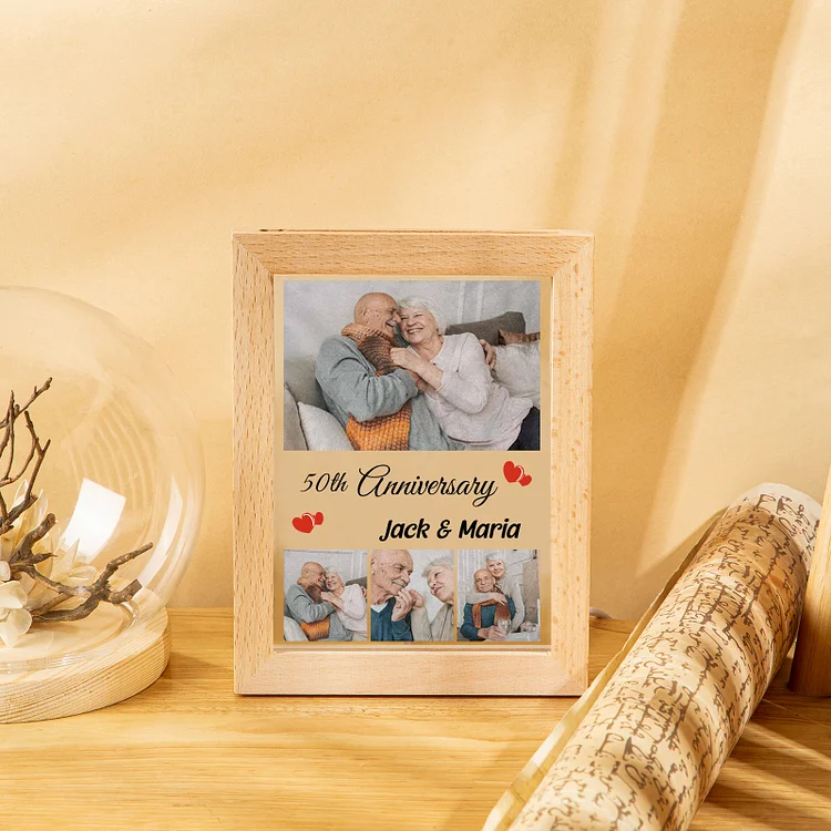 Photo-Personalized Couple Frame Custom Names And Date LED Night Light Anniversary Gift For Couple