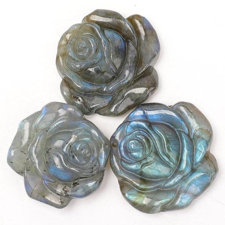 Labradorite Rose Flower Carvings Plants Bulk Crystal wholesale suppliers