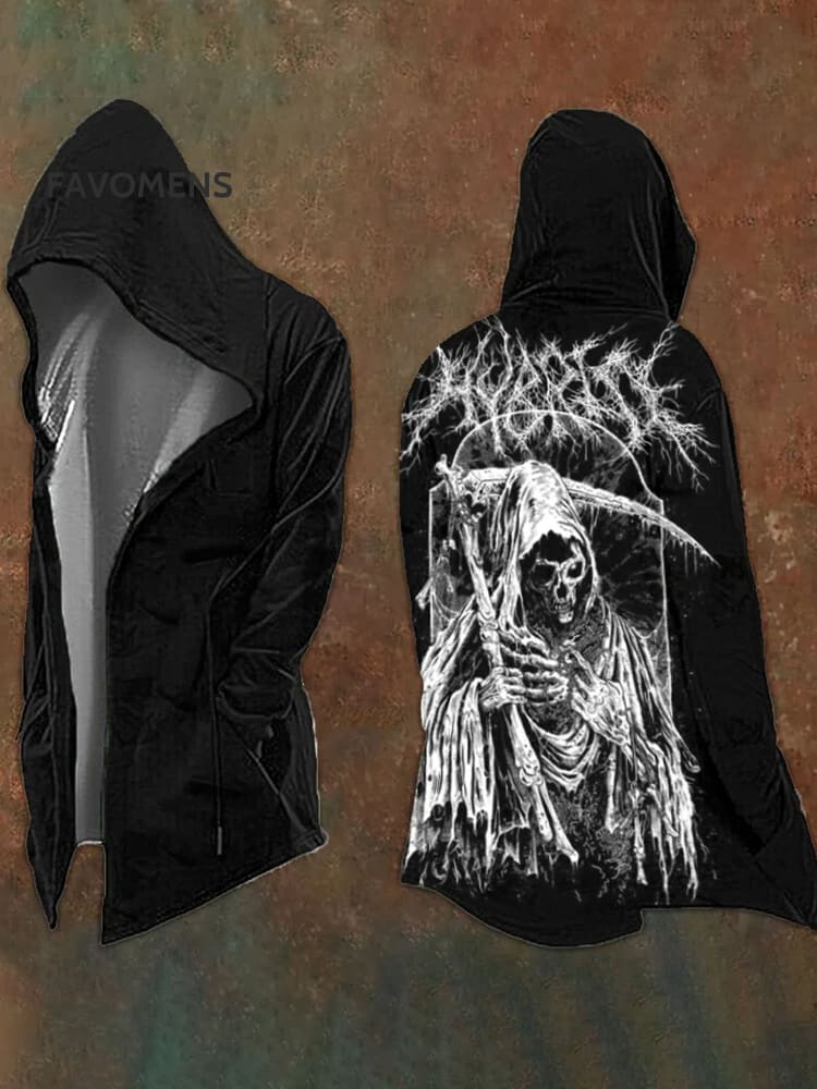 Men’s Death Black Metal Art Print Casual Hoodie Jacket Multicolor / S