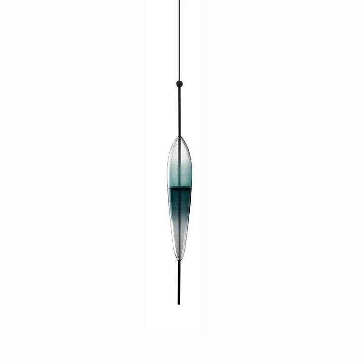 1 Bulb Gradient Blue Glass Pendant Light Modern Industrial Pendant Lamp - Appledas