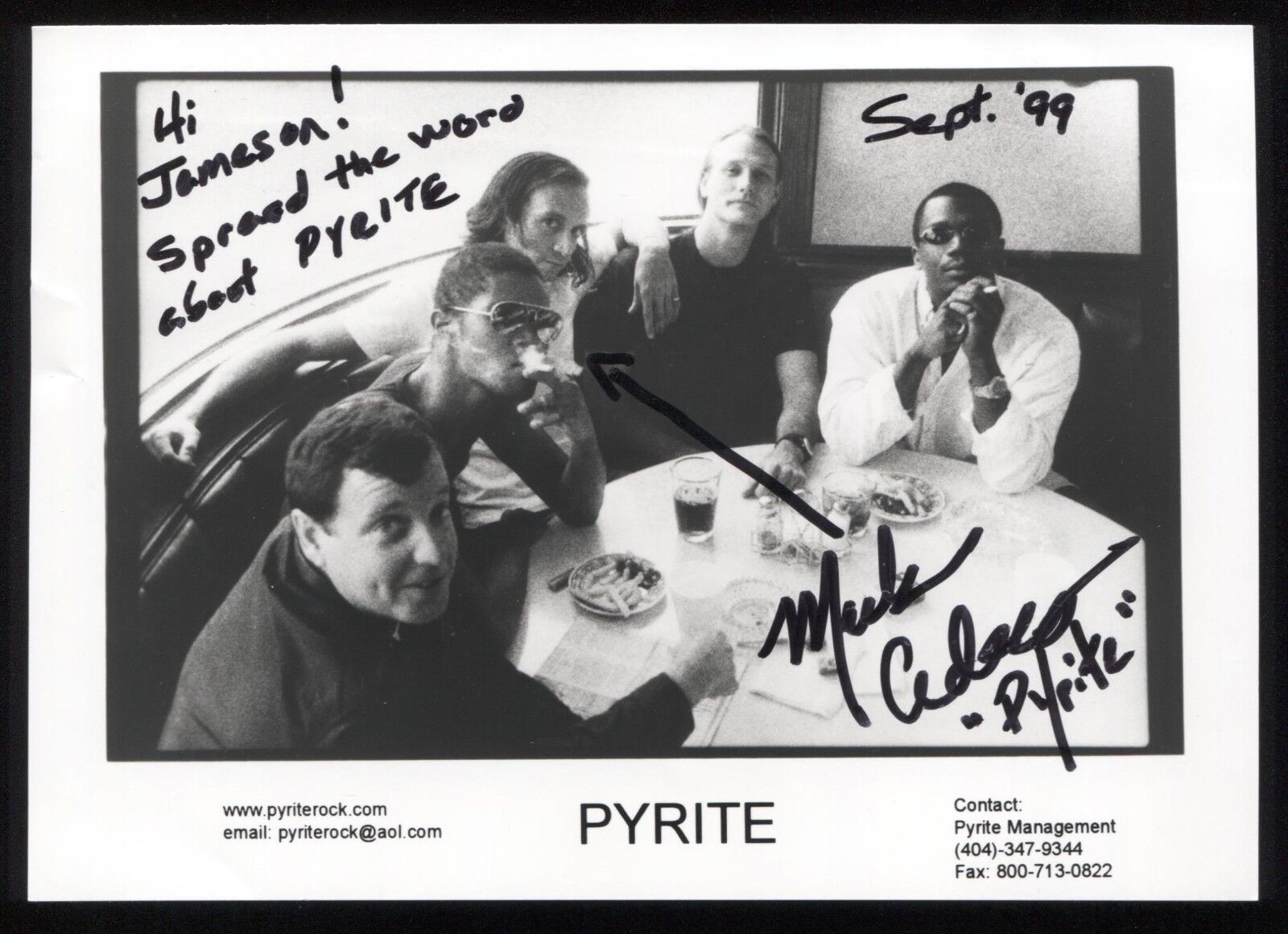 Mark Adelman Pyrite Band Signed Photo Poster painting Vintage Autographed Signature Photo Poster paintinggraph